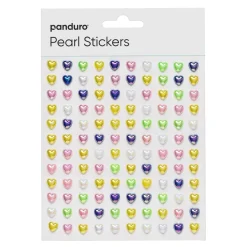 Panduro Hobby Pearl Stickers hjärta färgmix – totalt 240 iriserande hjärtan som är Ø7 mm