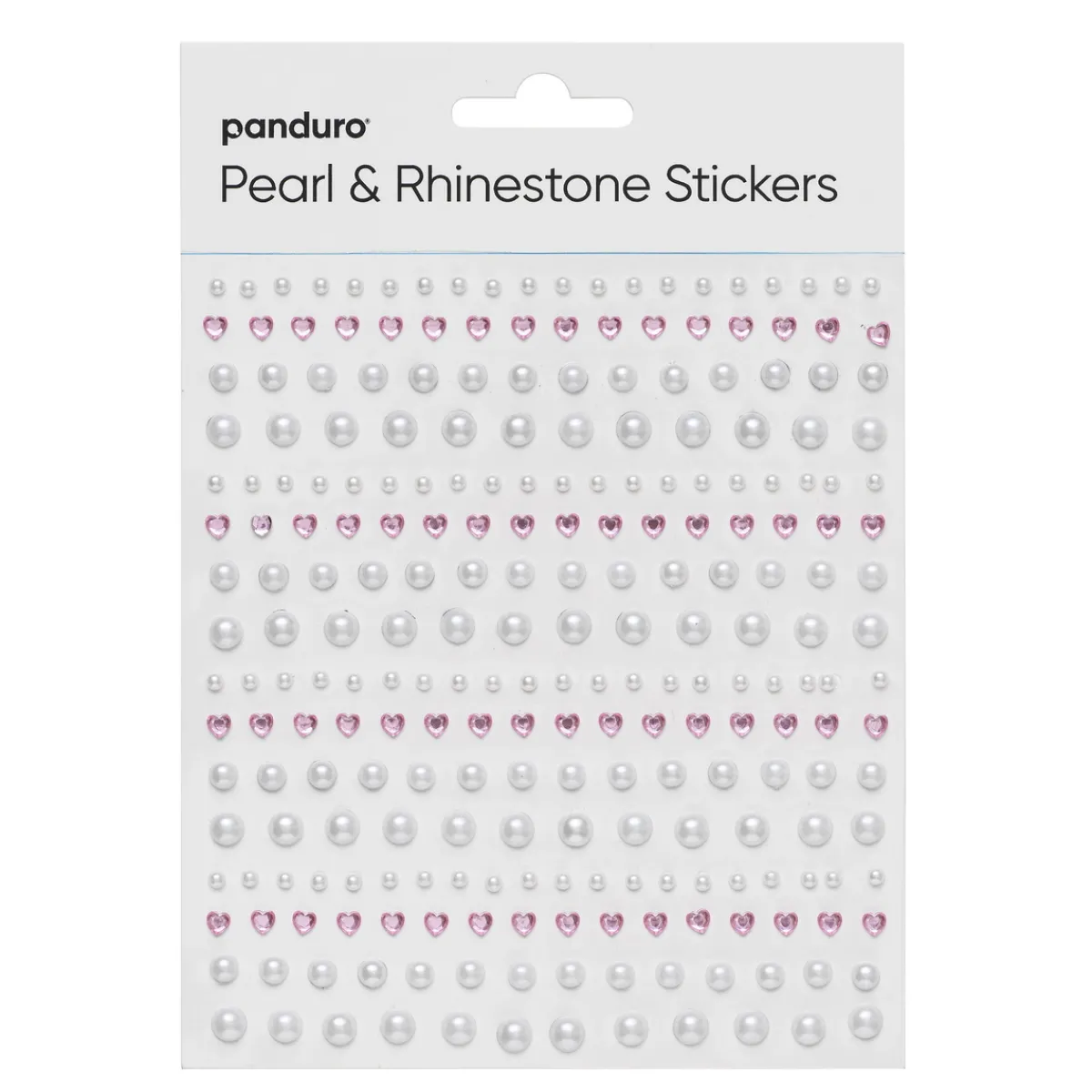 Panduro Hobby Pearl Stickers / Rhinestonehjärtan – mix med 496 hjärtan & pärlor som är Ø2–6 mm