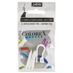 Pebeo Colorex Marker Nibs – ersättningsspetsar för markers, 3-pack penselspetsar | Akvarell- & Vattenfärgspennor