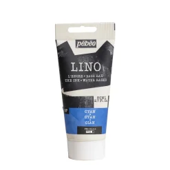 Pebeo Lino Ink 80 ml, vattenbaserad linoleumfärg – Cyan | Linoleumfärg