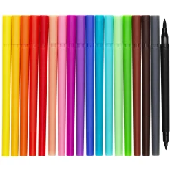 Barn Panduro Hobby Pennor med dubbelspets 18-pack, tuschpennor med penselspets & normal spets