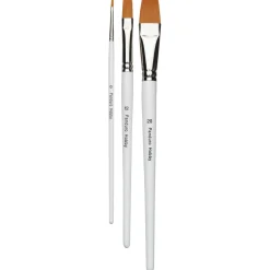 Panduro Hobby Penselset flat 3 st hobbyfärg | Penslar Multifunktion