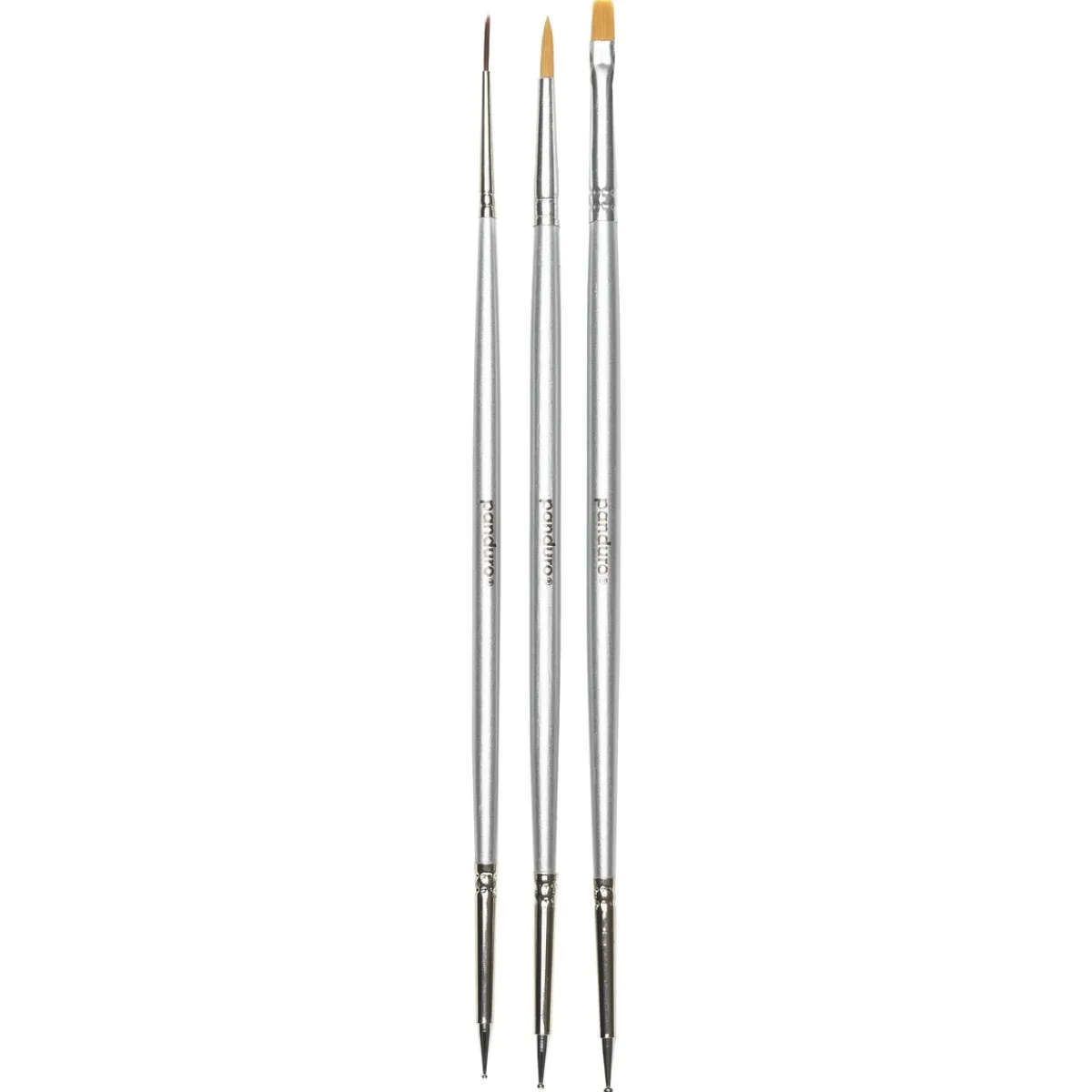 Panduro Hobby Penselsetmultifunktion, 3-pack syntetpenslar med metallkulor | Penslar Multifunktion