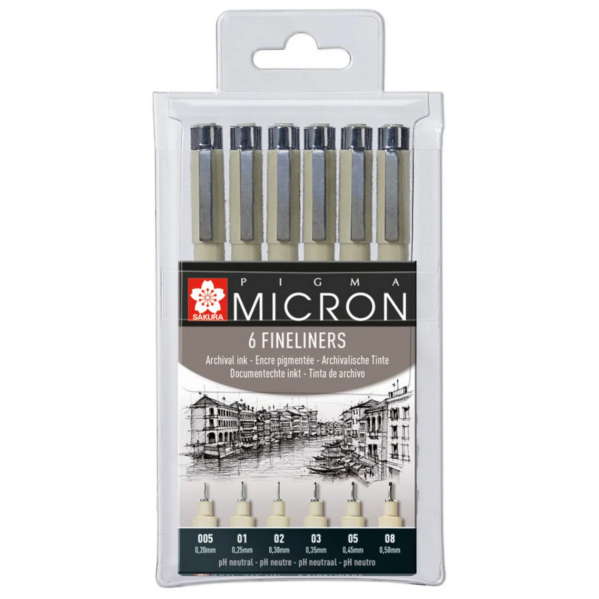 Sakura Pigma Micron set 6p 0,20-0,5mm | Tuschpennor & Markers