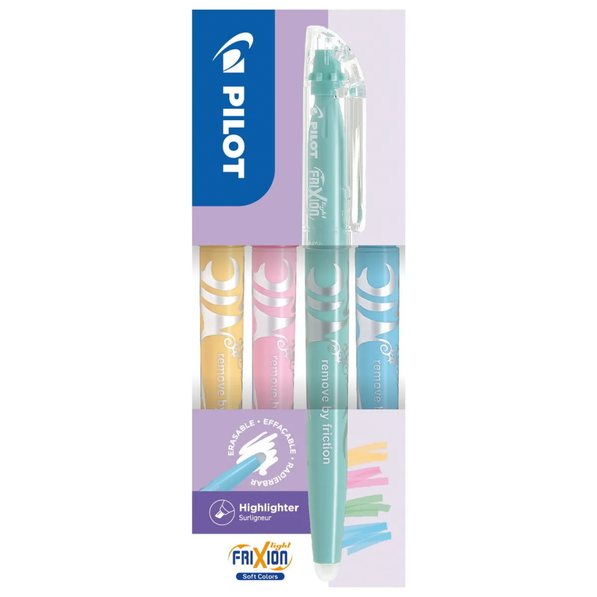 Pilot Frixion Light 4-pack, suddbara överstrykningspennor i pastellfärger | Tuschpennor & Markers