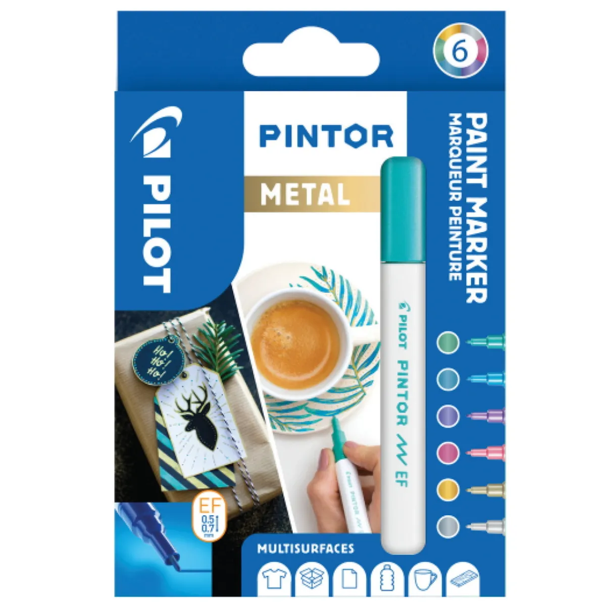 Pilot Pintor EF Metal 6-pack | Tuschpennor & Markers