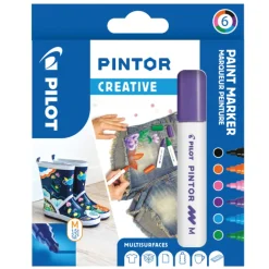 Pilot Pintor M Fun 6-pack | Tuschpennor & Markers