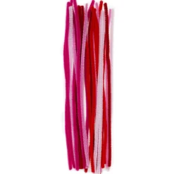 Panduro Hobby Piprensare Love Mix, rött och rosa tema. 30 cm långa, Ø6 mm, 25 st. | Piprensare & Pompombollar