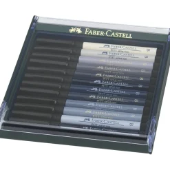 Faber-Castell PITT artist pen B 12p grey | Tuschpennor & Markers