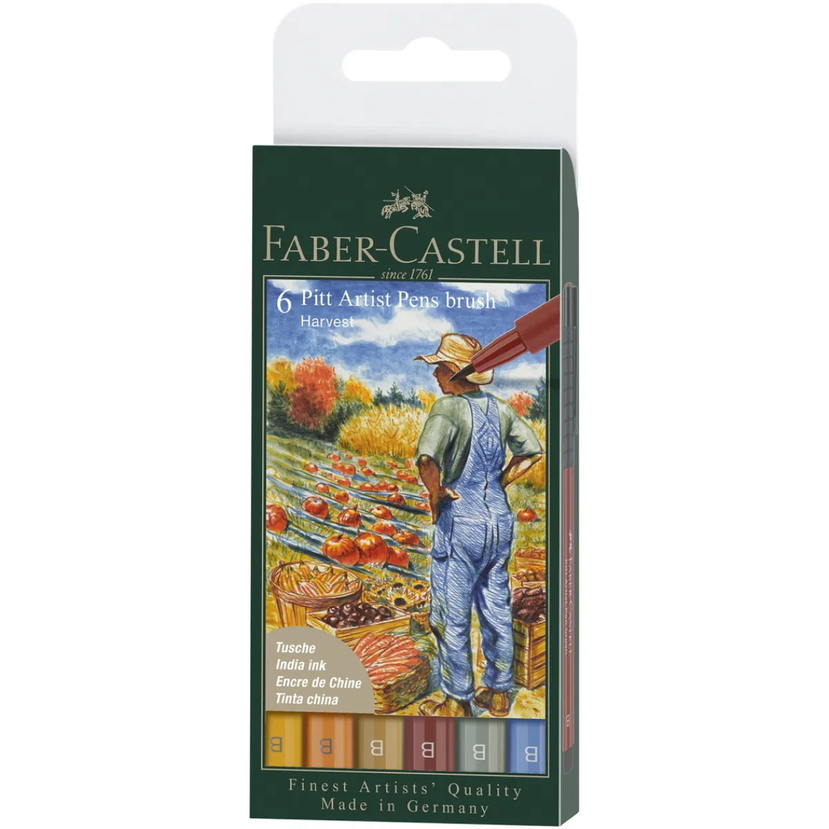 Faber-Castell PITT artist pen set brush 6-pack – Harvest