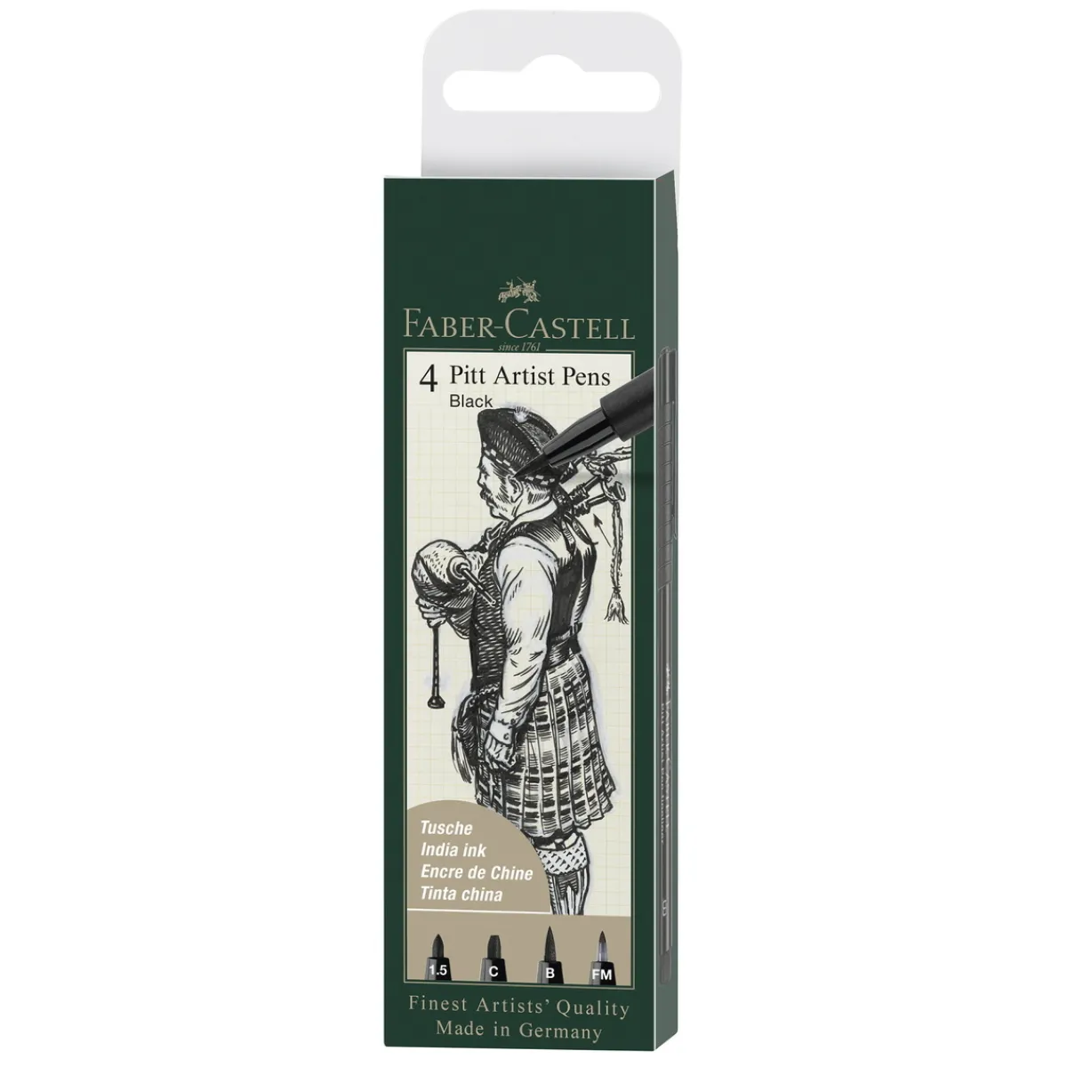 Faber-Castell PITT artist pen set 4-pack – black