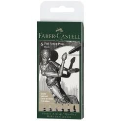 Faber-Castell PITT artist pen set 6-pack – black | Tuschpennor & Markers