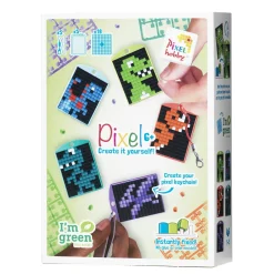 Barn Pixel Hobby Pixelhobby Box Dinosaurier – 5 nyckelringar à 30×40 mm, 18 pixelplattor och mönsterhäfte