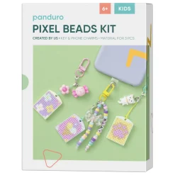 Barn Panduro Hobby Pixelhobby DIY-kit Pixel Beads, pixla & pyssla 3 tokigt söta nyckelringar eller mobilsmycken!