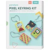 Panduro Hobby Pixelhobby DIY-kit Retro, pixla 4 färgglada nyckelringar med retro-motiv | Barn Diy-Kit