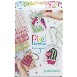 Barn Pixel Hobby Pixelhobby Kit Cute – 3 nyckelringar à 30×40 mm, 8 pixelplattor och mönsterhäfte