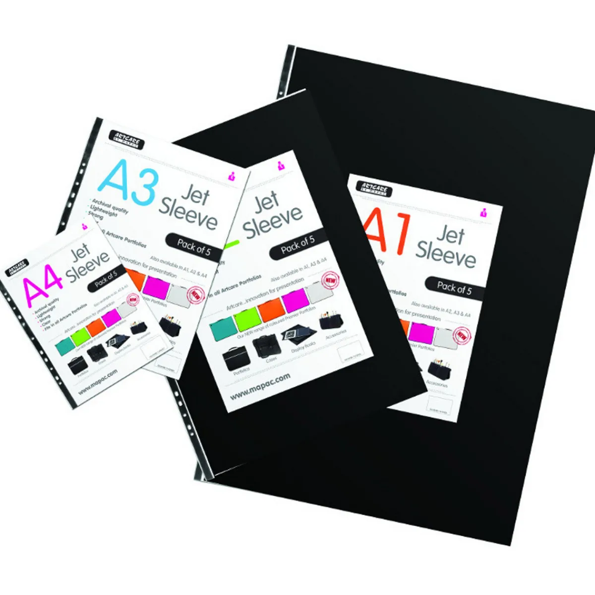 Mapac Plastfickor A3 5-pack
