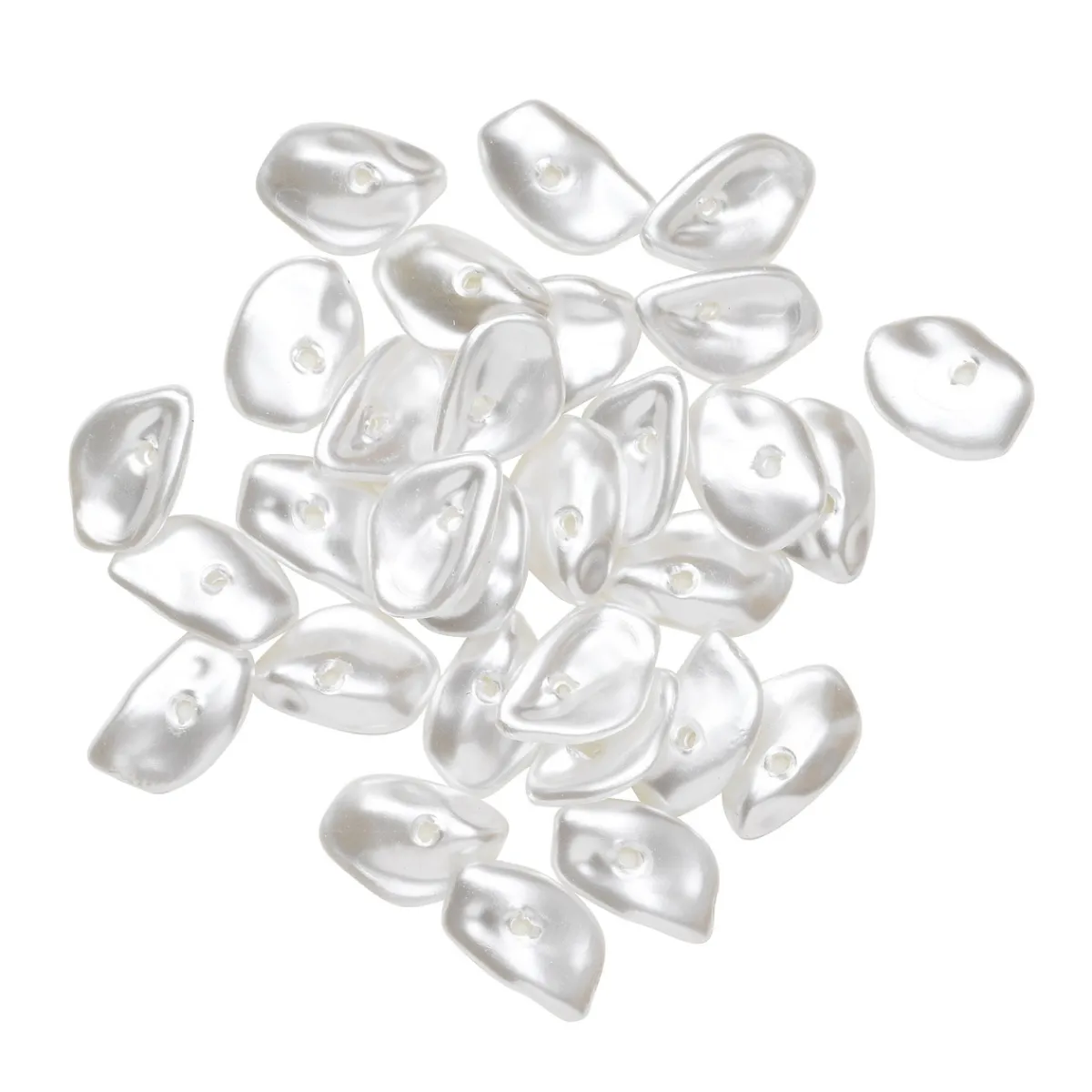 Panduro Jewellery Platta akrylpärlor med en look av sötvattenspärlor 10x8 mm 30 st | Akrylpärlor