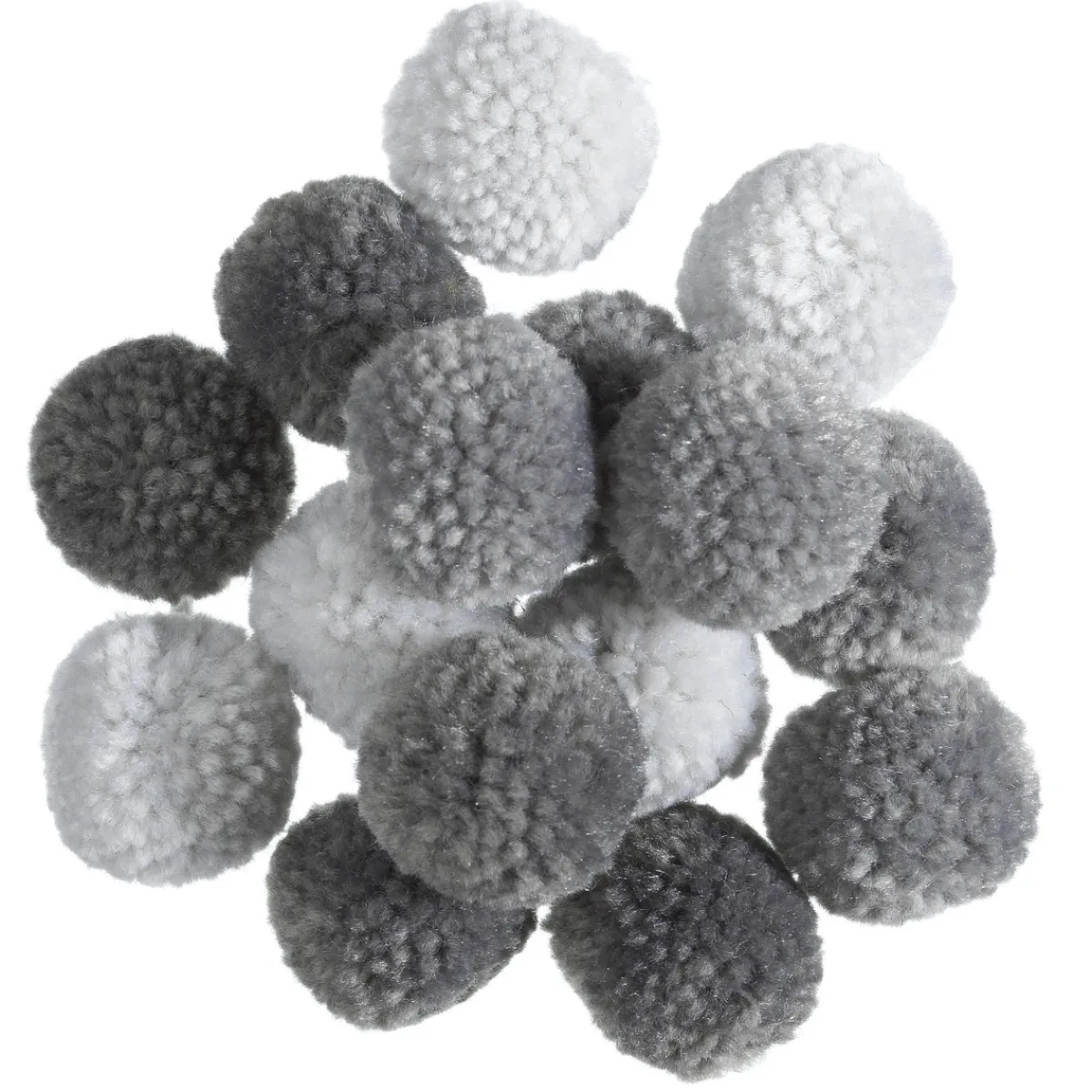 Panduro Hobby Pom Pom grå mix 15 st | Piprensare & Pompombollar