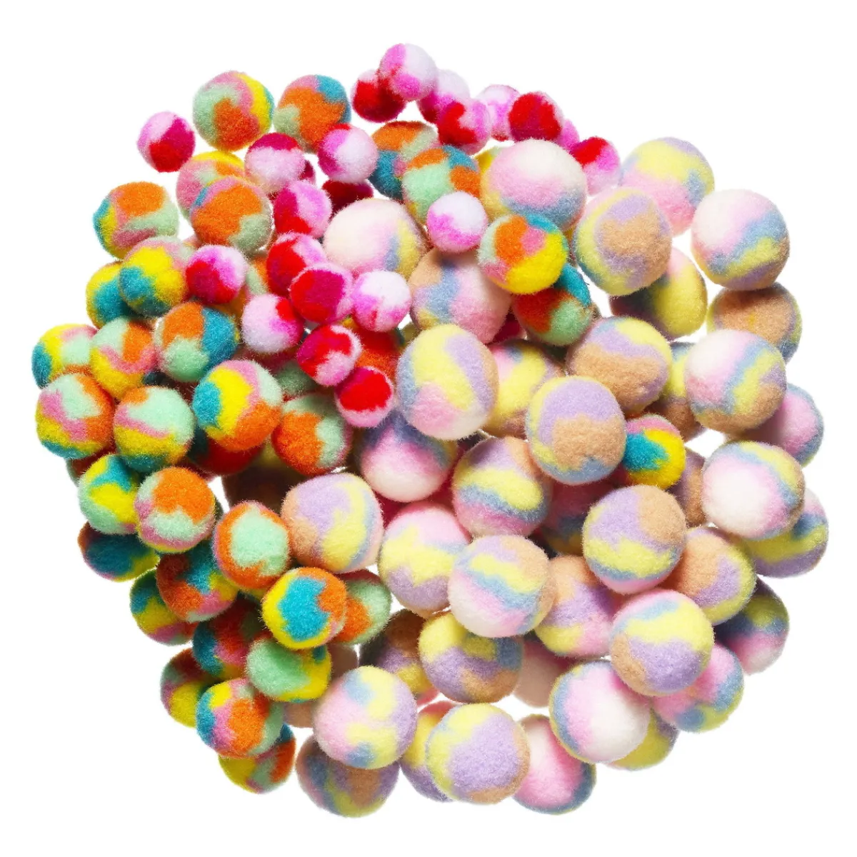 Panduro Hobby Pom Pom mix flerfärgade, Ø15-25 mm, 150 st. | Piprensare & Pompombollar