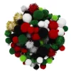 Panduro Hobby Pom Pom mix 150 st julmix – massor av fluffiga pompom-bollar i julens färger | Piprensare & Pompombollar