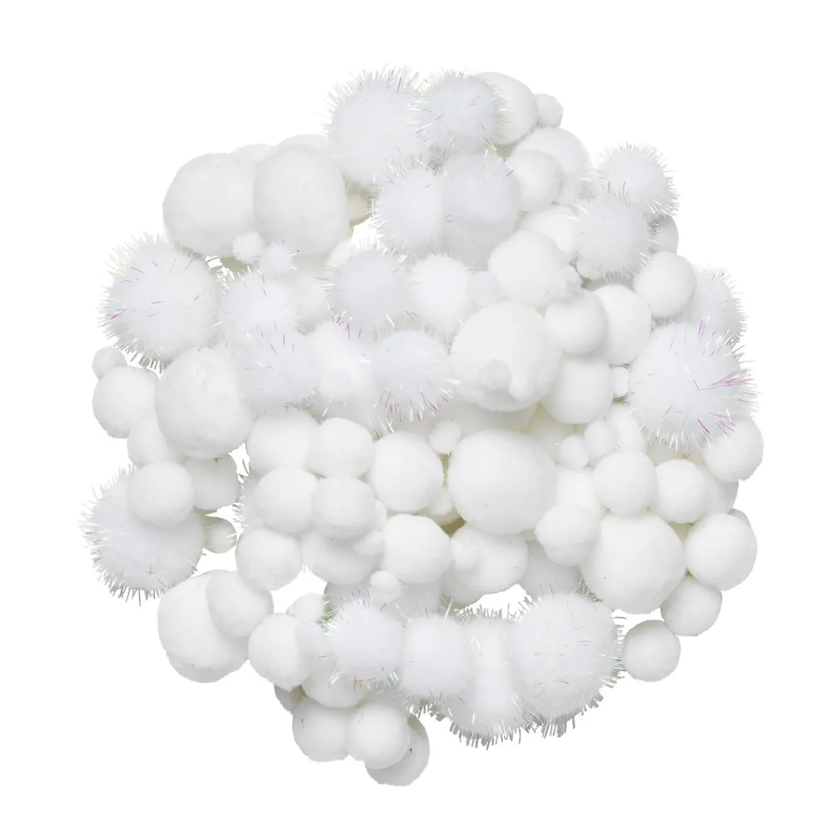 Panduro Hobby Pom Pom mix 150 st vita – massor av fina fluffiga pompom-bollar! | Piprensare & Pompombollar