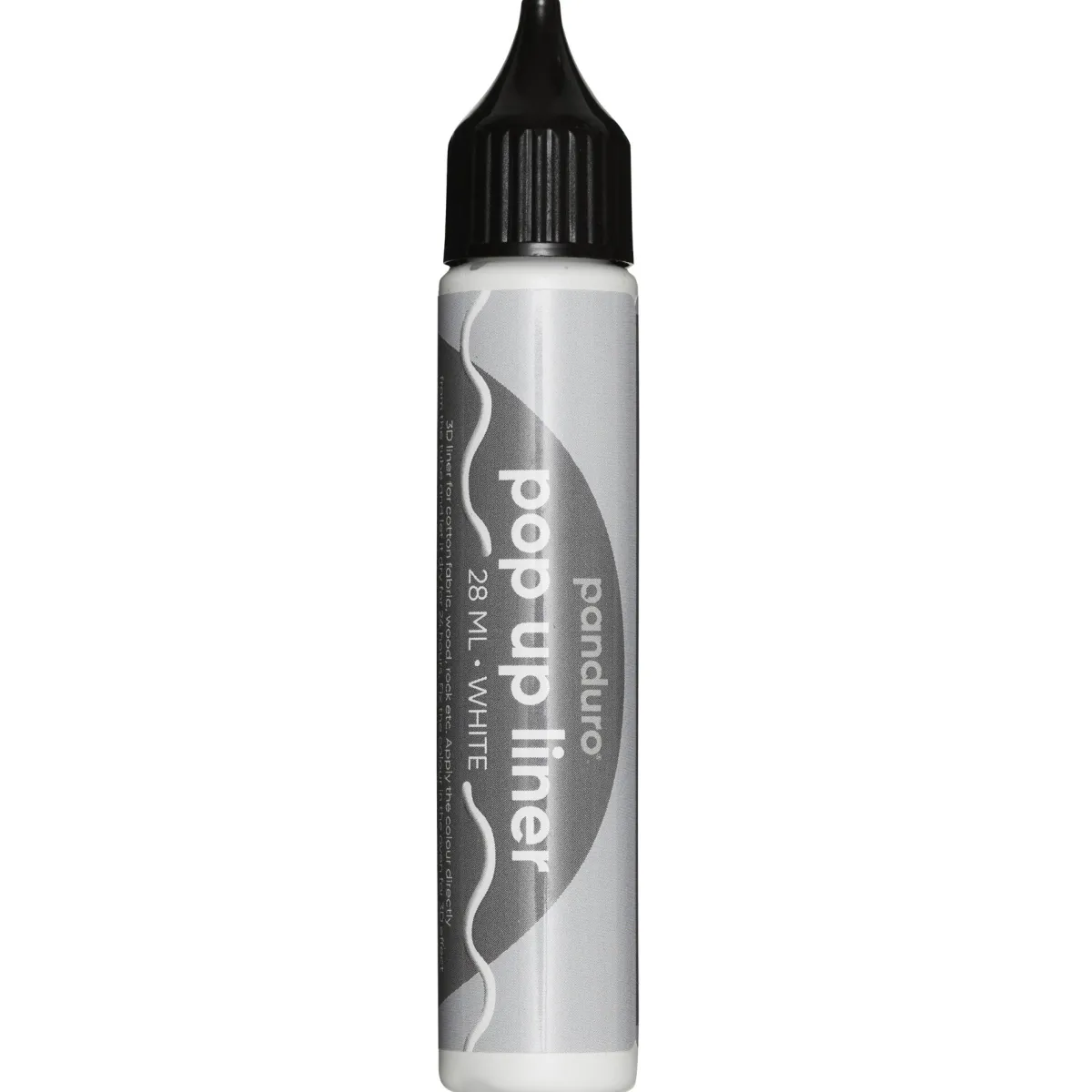 Panduro Hobby Pop Up Liner 28 ml vit – skriv & rita med fixerbar gummimassa