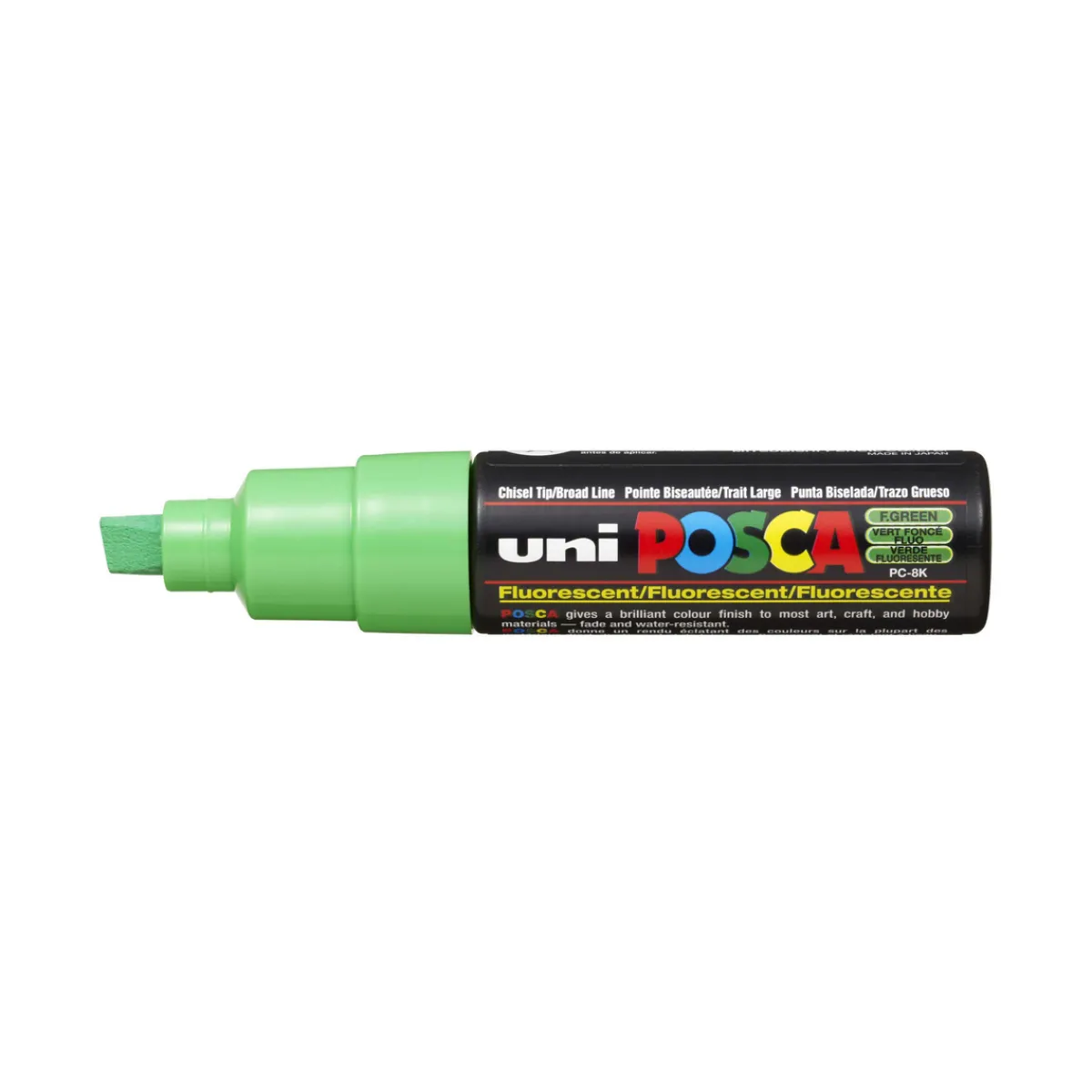 Posca PC-8K Fluorescent Green 733 (8 mm broad tip / chisel) | Tuschpennor & Markers