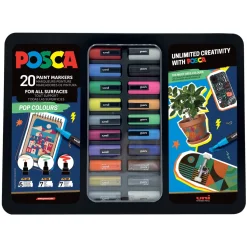 Posca Pop Colours Tin – 20 härliga -pennor i en metallbox | Tuschpennor & Markers