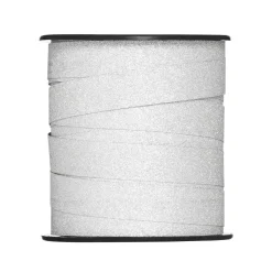 Panduro Hobby Presentband 25 meter på rulle, 1 cm brett – glitter silver | Presentband