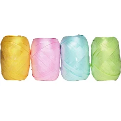 Panduro Hobby Presentband 4-pack i 4 glittrande pastellfärger, 4×10 meter, 5 mm brett | Presentband