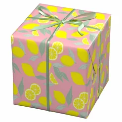 Panduro Design Presentpapper på rulle 10 m × 57 cm – citroner i olika varianter