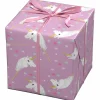 Panduro Design Presentpapper på rulle 10 m × 57 cm – rosa papper med käpphästar & stjärnor