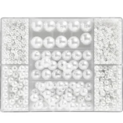 Panduro Jewellery Pärlmix akryl Ø3-12mm vit | Akrylpärlor