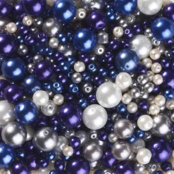 Panduro Jewellery Pärlmix glas blå/silver 130 g