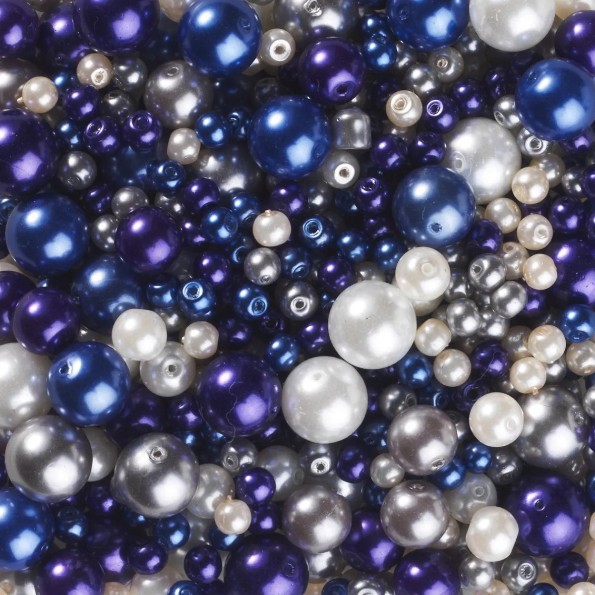 Panduro Jewellery Pärlmix glas blå/silver 130 g