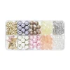 Panduro Jewellery Pärlmix med pastellfärgade runda pärlor (Ø8 / 10 mm) & 4 fjärils-charms