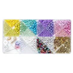 Panduro Jewellery Pärlmix & smyckeskit i temafärger med massor av pärlor, charms, lås & smyckestråd