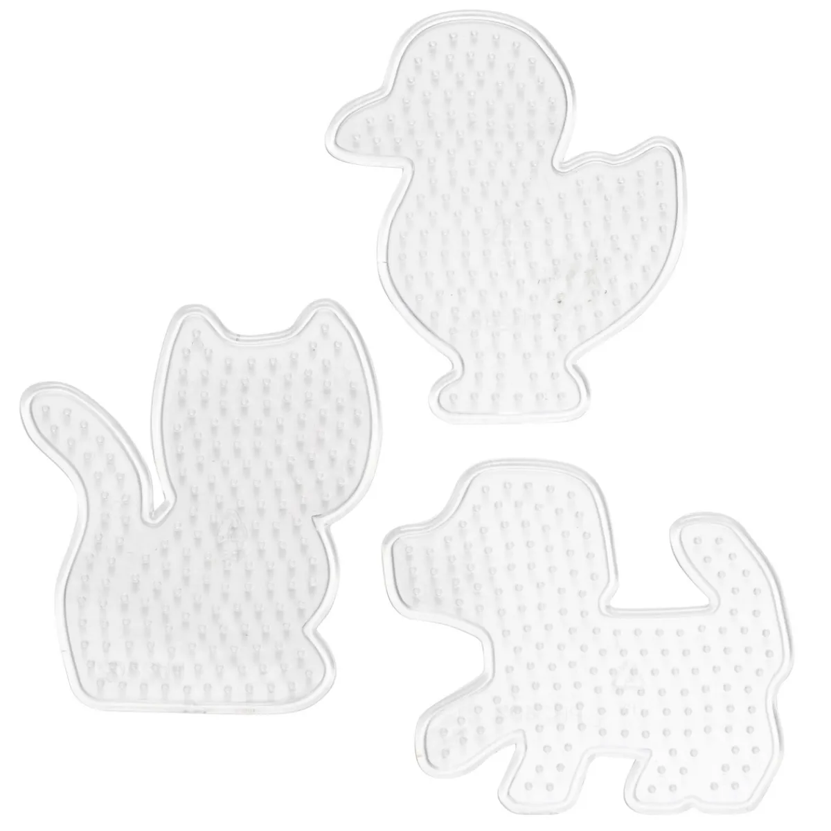 Barn Panduro Iron Beads Pärlplatta Midi 3-pack – hund, katt & kyckling – för våra rörpärlor som är Ø5 mm