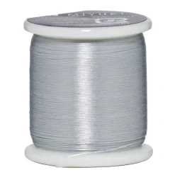MIYUKI Pärltråd 50 meter – silver – 0,2 mm i diameter, tillverkad av 100% nylon