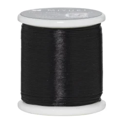 MIYUKI Pärltråd 50 meter – svart – 0,2 mm i diameter, tillverkad av 100% nylon | Nylontråd