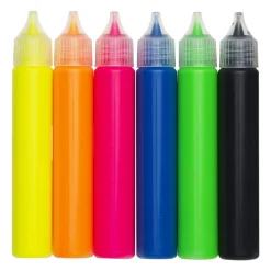 Barn Panduro Hobby Puffy Paint 3D-färg 6-pack, rita & måla med tjock färg som ger reliefeffekt
