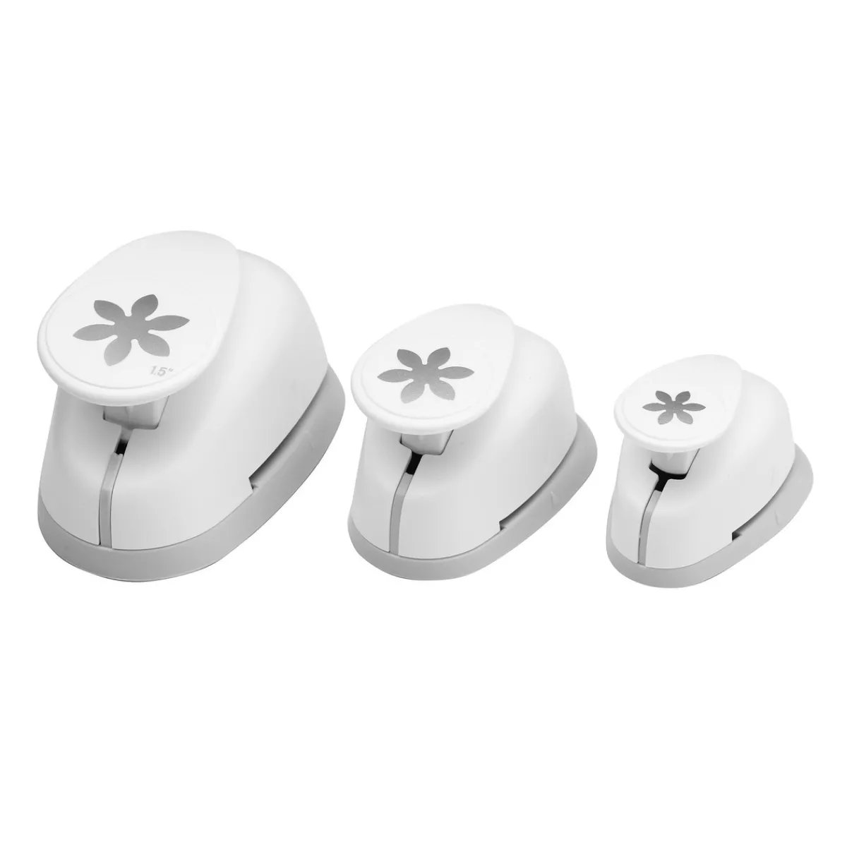 Panduro Hobby Punch, figurstans för papper – set med 3 st. verktyg – blommor i tre storlekar