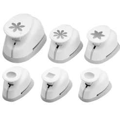 Panduro Hobby Punch, figurstans för papper – set med 6 st. verktyg – blommor & olika former | Stans & Präglingsverktyg
