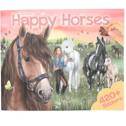 TOPModel Pysselbok Create your happy horses, massor av hästar! 30×24,5 cm, 24 sidor och +420 stickers | Barn Målar- & Pysselböcker