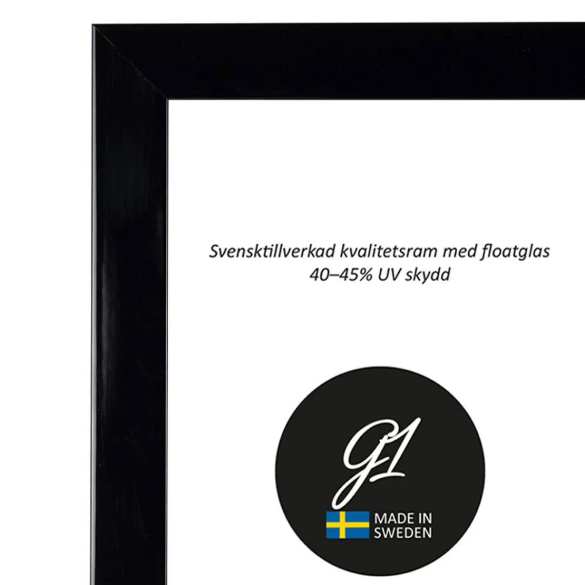 G1 Galleriet Ram 6B svart högblank 30x30cm | Ramar