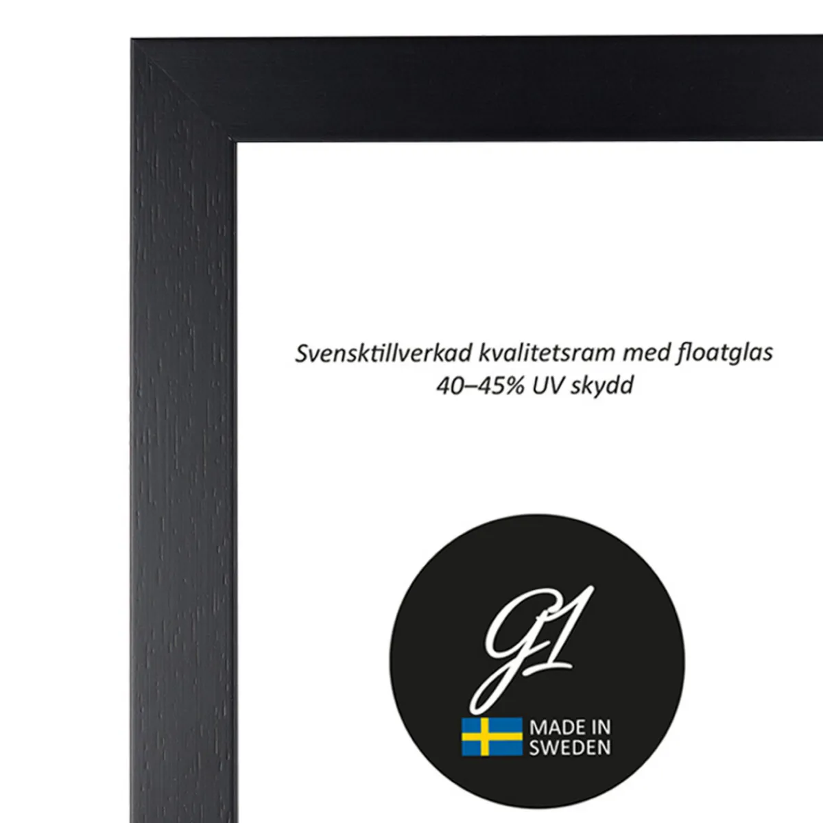 G1 Galleriet Ram 4E svart plattlist 50x50cm