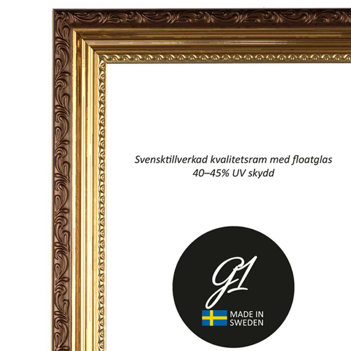 G1 Galleriet Ram Guld Ornament 10x15cm