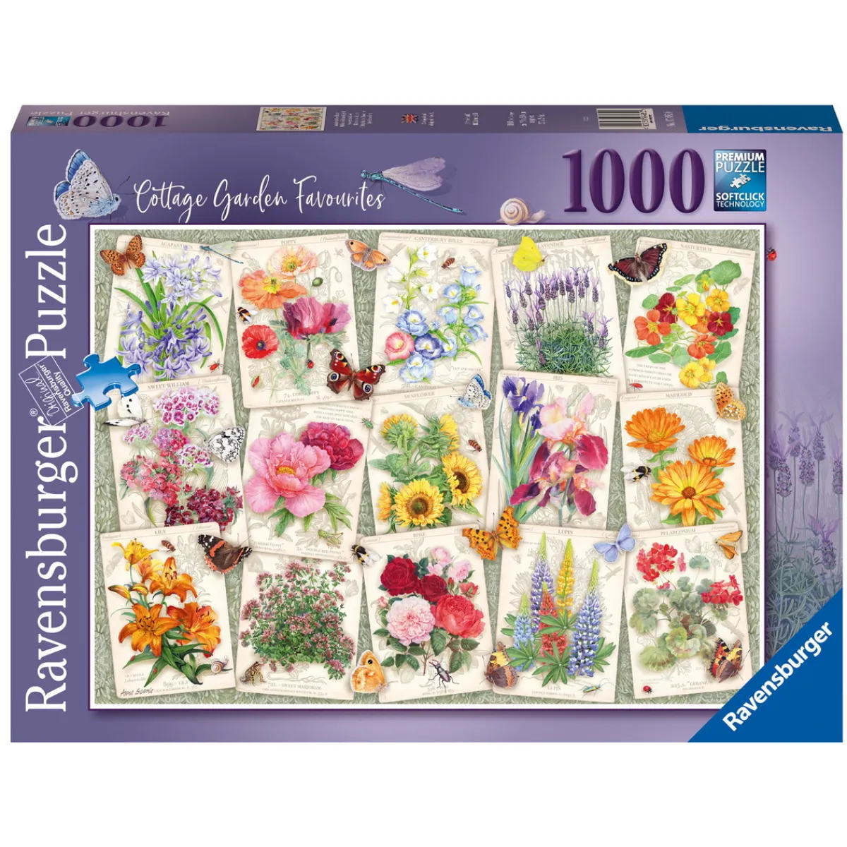 Ravensburger pussel – Cottage Garden Favourites. 1000 bitar, 70×50 cm. | Barn Pussel