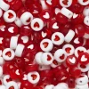 Barn Panduro Hobby 160 röda & vita bokstavspärlor med vita & röda hjärtan, Ø7 mm